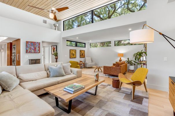 Interior, Living room, Recessed Lighting, Wooden Ceilings, Wood Texture Flooring