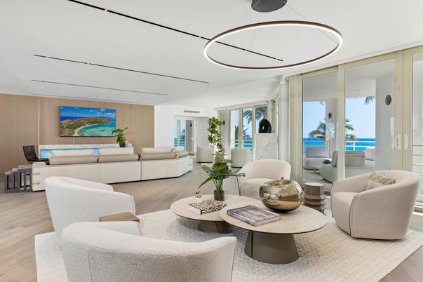 Interior, Living room, Pendant Lights, Water, Wood Texture Flooring