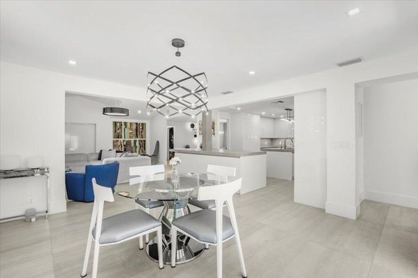 Dining room, Interior, Kitchen, Living room, Pendant Lights, Recessed Lighting