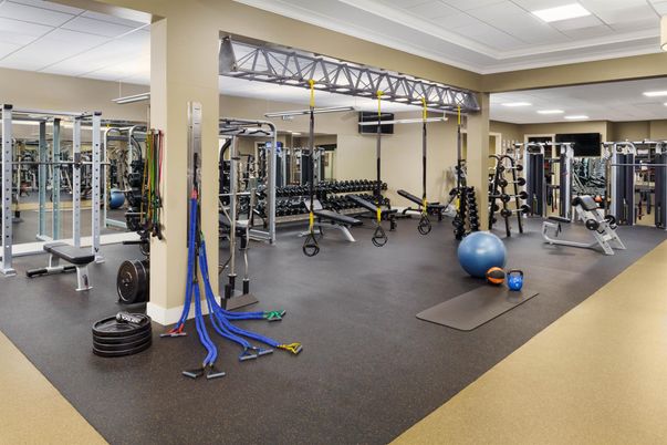 Fitness Equipment, Gym, Interior, Recessed Lighting