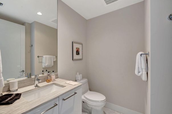 Bathroom, Interior, Marble, Recessed Lighting