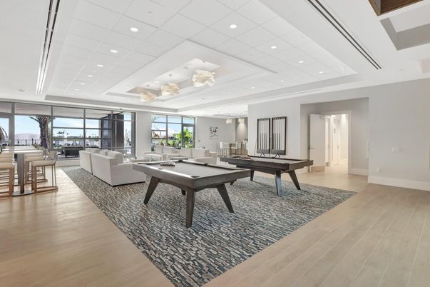 Billiard Table, Game Room, Interior, Living room, Recessed Lighting, Wood Texture Flooring