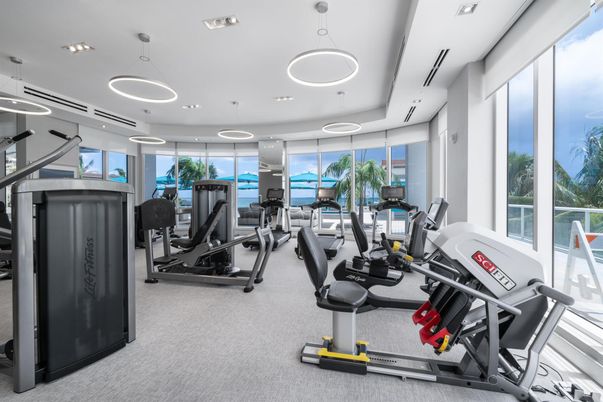 Fitness Equipment, Gym, Interior, Pendant Lights, Recessed Lighting