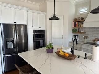 Interior, Kitchen, Pendant Lights, Stainless Steel Appliances, Wood Texture Flooring