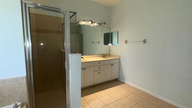 Bathroom, Dual Sink Vanities, Glass Shower, Interior