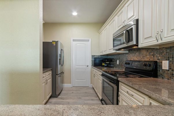 Interior, Kitchen, Recessed Lighting, Wood Texture Flooring