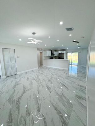 Interior, Kitchen, Marble, Pendant Lights, Recessed Lighting