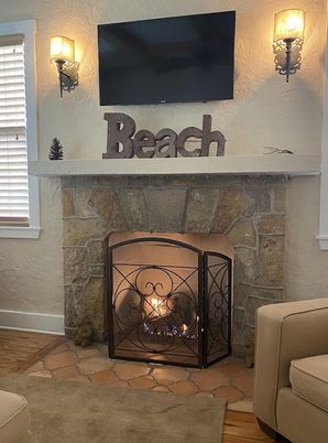 Fireplace, Interior, Stone Walls
