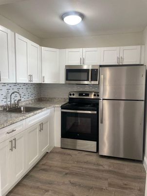Interior, Kitchen, Stainless Steel Appliances, Wood Texture Flooring