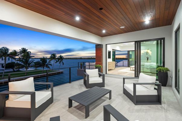 Exterior, Recessed Lighting, Water, Wooden Ceilings