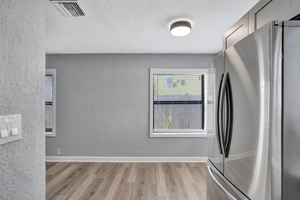 Interior, Kitchen, Stainless Steel Appliances, Wood Texture Flooring