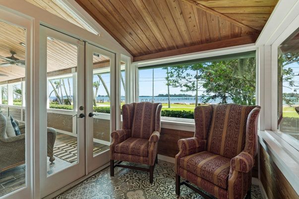 Interior, Sun Room, Water, Wooden Ceilings