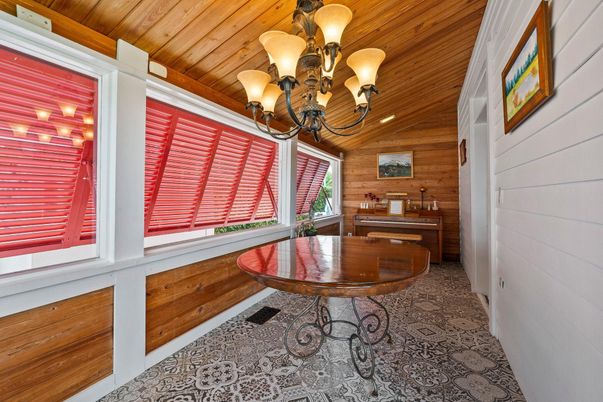 Chandelier, Interior, Recessed Lighting, Wooden Ceilings, Wooden Walls