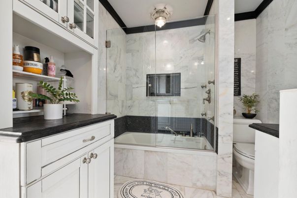 Bathroom, Glass Shower, Interior, Marble, Marble Walls