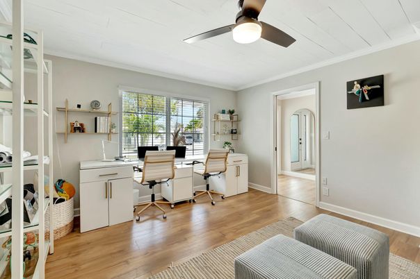 Home Office, Interior, Wood Texture Flooring