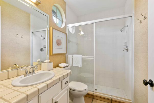Bathroom, Glass Shower, Interior, Tile Countertops