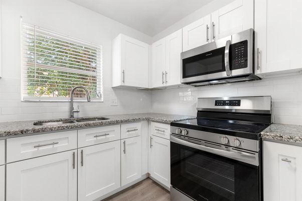 Interior, Kitchen, Stainless Steel Appliances, Wood Texture Flooring