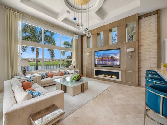 Fireplace, Interior, Living room, Pendant Lights, Stone Walls