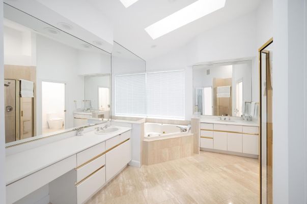 Bathroom, Dual Sink Vanities, Interior, Wood Texture Flooring