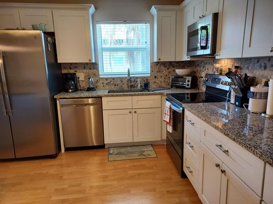 Interior, Kitchen, Stainless Steel Appliances, Wood Texture Flooring