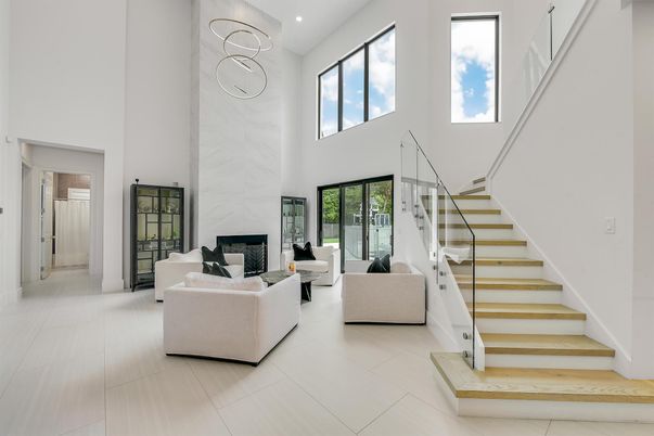 Fireplace, Interior, Living room, Pendant Lights, Recessed Lighting