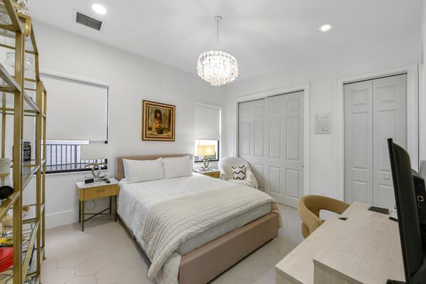 Bedroom, Chandelier, Interior, Recessed Lighting