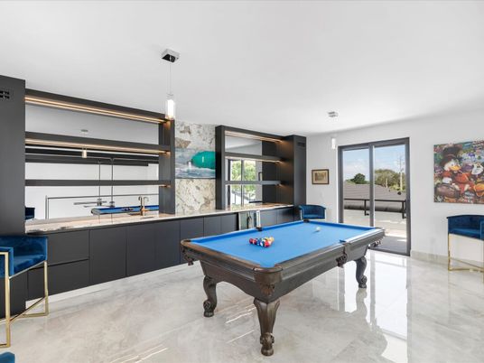 Billiard Table, Game Room, Interior, Pendant Lights