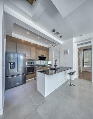Interior, Kitchen, Pendant Lights, Recessed Lighting, Stainless Steel Appliances