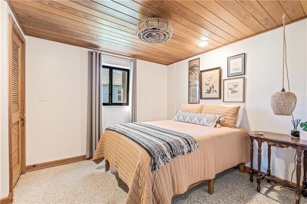 Bedroom, Interior, Recessed Lighting, Wooden Ceilings