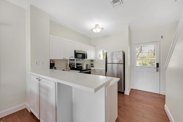 Interior, Kitchen, Stainless Steel Appliances, Wood Texture Flooring