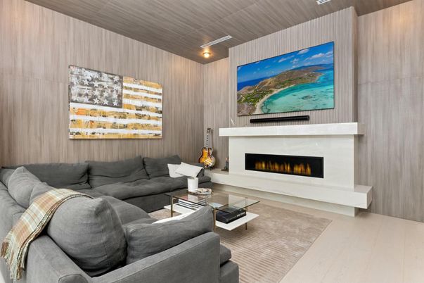Fireplace, Interior, Living room, Wood Texture Flooring, Wooden Walls