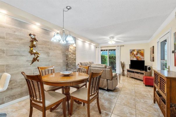 Dining room, Interior, Living room, Pendant Lights, Stone Walls