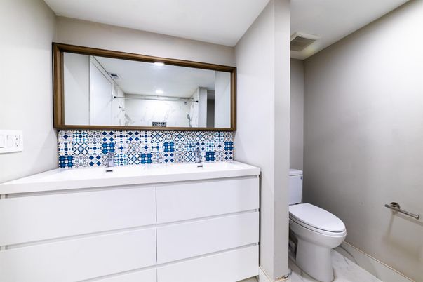Bathroom, Interior, Marble, Recessed Lighting