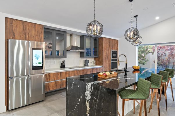 Interior, Kitchen, Pendant Lights, Recessed Lighting, Stainless Steel Appliances