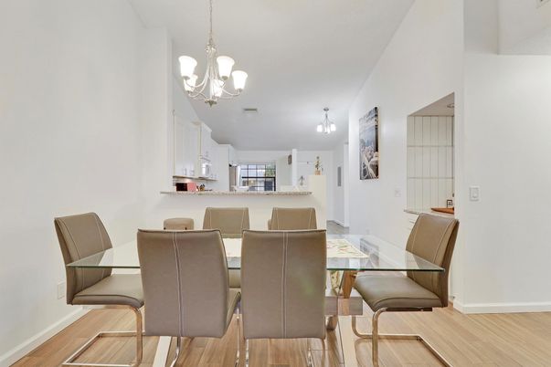 Chandelier, Dining room, Interior, Wood Texture Flooring