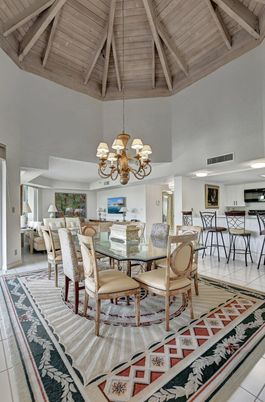 Chandelier, Dining room, Interior, Wooden Beams, Wooden Ceilings
