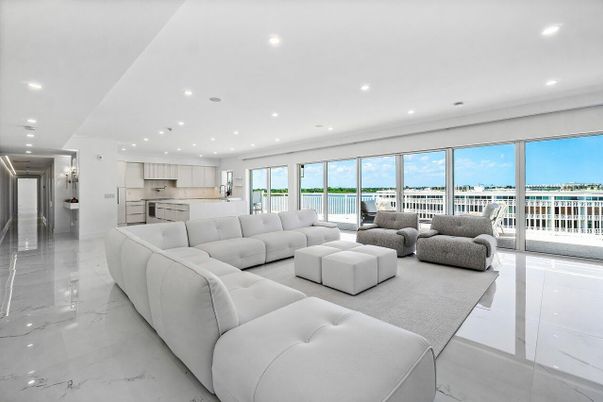 Interior, Kitchen, Living room, Marble, Recessed Lighting