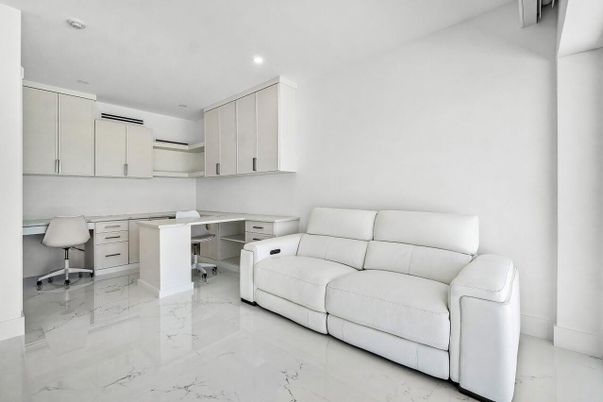 Home Office, Interior, Marble, Recessed Lighting