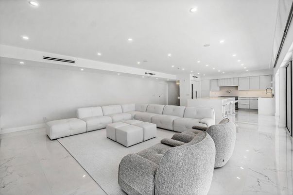 Interior, Kitchen, Living room, Marble, Recessed Lighting