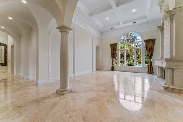 Empty room, Fireplace, Interior, Recessed Lighting