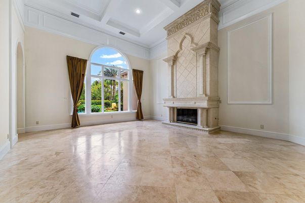 Empty room, Fireplace, Interior, Recessed Lighting