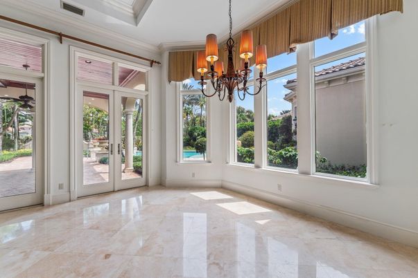 Chandelier, Empty room, Interior