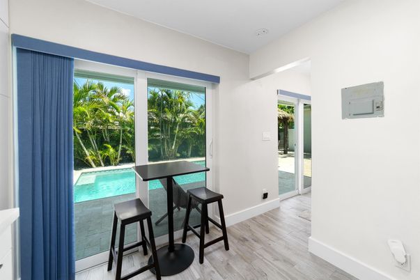 Interior, Pool, Recessed Lighting, Wood Texture Flooring