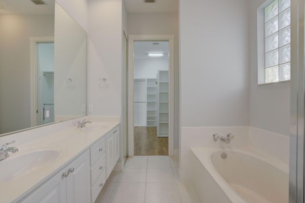 Bathroom, Dual Sink Vanities, Interior, Wood Texture Flooring