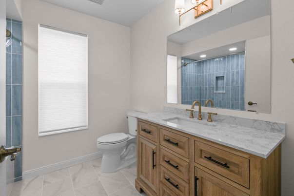 Bathroom, Interior, Marble, Recessed Lighting