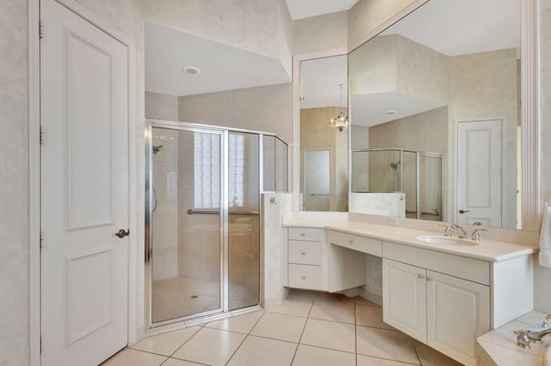 Bathroom, Dual Sink Vanities, Glass Shower, Interior