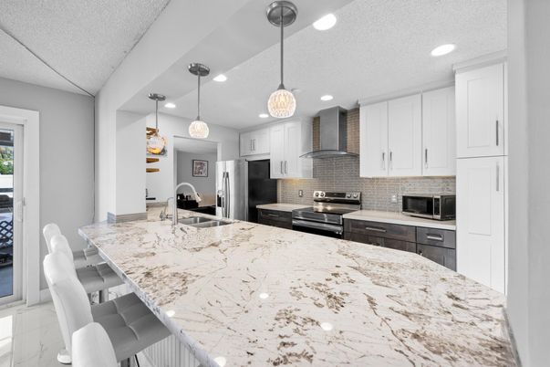 Interior, Kitchen, Pendant Lights, Recessed Lighting, Stainless Steel Appliances