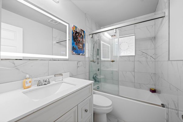 Bathroom, Glass Shower, Interior, Marble Walls