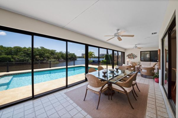 Dining room, Interior, Living room, Pool, Sun Room