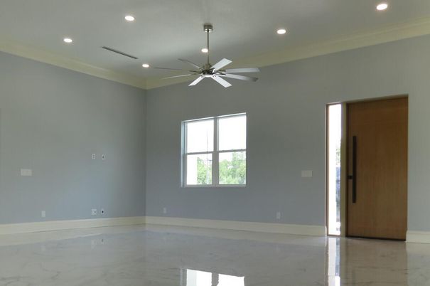 Empty room, Interior, Marble, Recessed Lighting